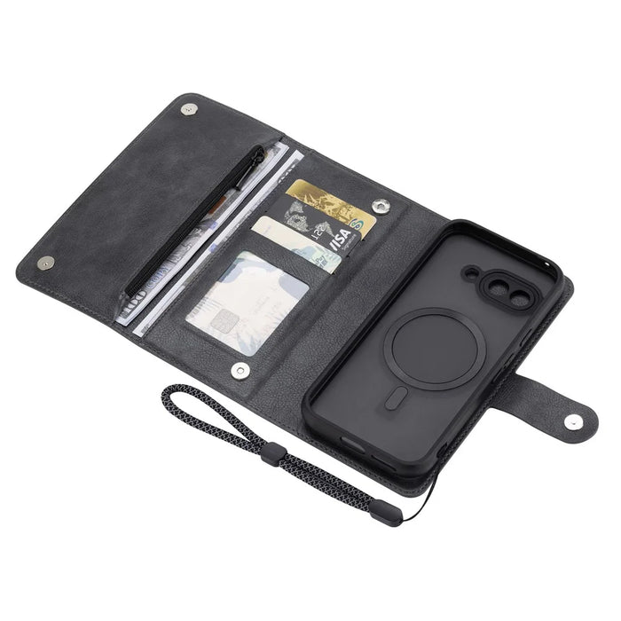 VILI GVB Series for Google Pixel 9a Magnetic Case Detachable Leather Phone Cover - Black - 5