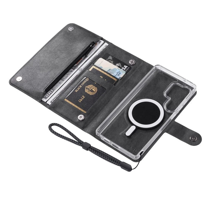 VILI GVB-C Series for Samsung Galaxy S25 Ultra Magnetic Case RFID Blocking Detachable Leather Phone Cover - Black - 5