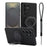 VILI D-THS Series for Samsung Galaxy S24 Ultra Magnetic Case Ring Kickstand PC TPU Phone Back Cover with Strap - Black - 1