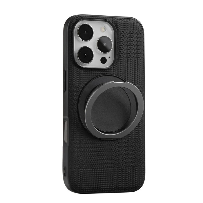 VILI D-THS Series for iPhone 16 Pro Max Magnetic Case Ring Kickstand PC TPU Phone Back Cover with Strap - Black - 3