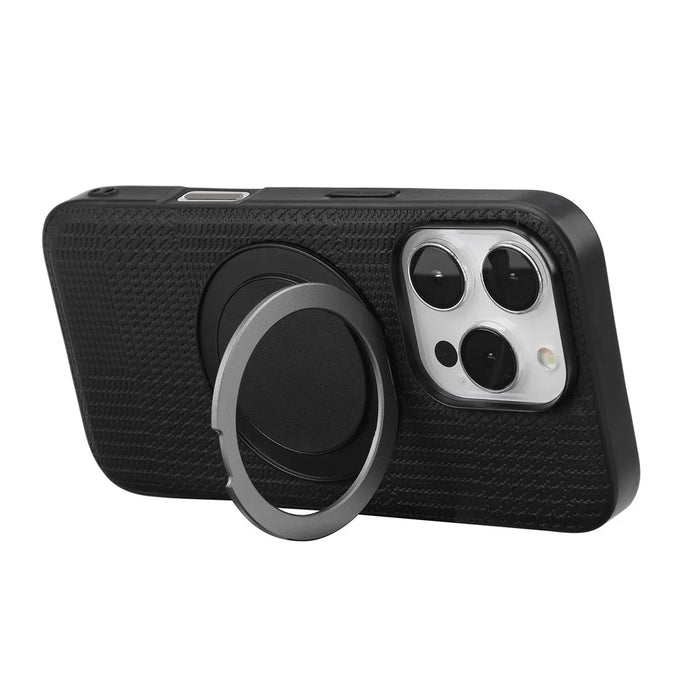 VILI D-THS Series for iPhone 16 Pro Max Magnetic Case Ring Kickstand PC TPU Phone Back Cover with Strap - Black - 5