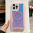 For iPhone 16 Pro Max Magnetic Case Chameleon Anti Drop TPU + PC Phone Cover - Transparent Pink - 4