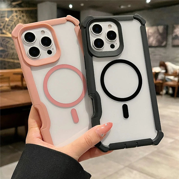 For iPhone 16 Pro Max Case Compatible with MagSafe Clear Anti Drop TPU + PC Phone Cover - Red Purple  /  Blue Green - 5