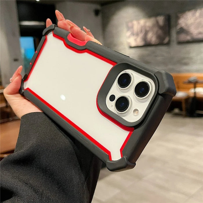 For iPhone 16 Pro Max Case Clear Detachable 2 in 1 Shockproof TPU + PC Phone Back Cover - Black  /  Red - 5