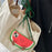 For iPhone 15 Silicone Case Standing Watermelon Design Kickstand Shockproof Phone Cover with Shoulder Strap - 5