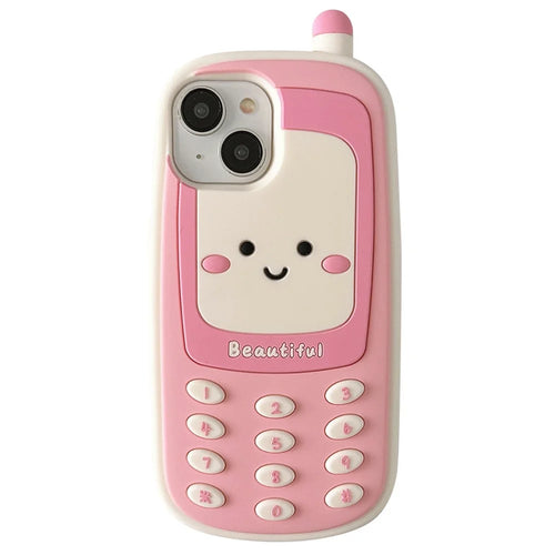 For iPhone 15 Silicone Case Cute Smile Face Phone Style Shockproof Durable Phone Cover - 1