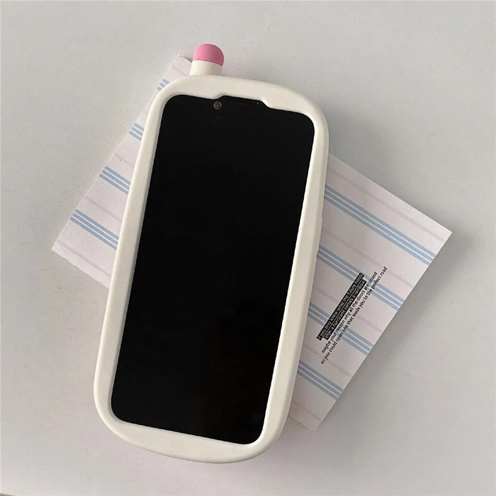 For iPhone 15 Silicone Case Cute Smile Face Phone Style Shockproof Durable Phone Cover - 3