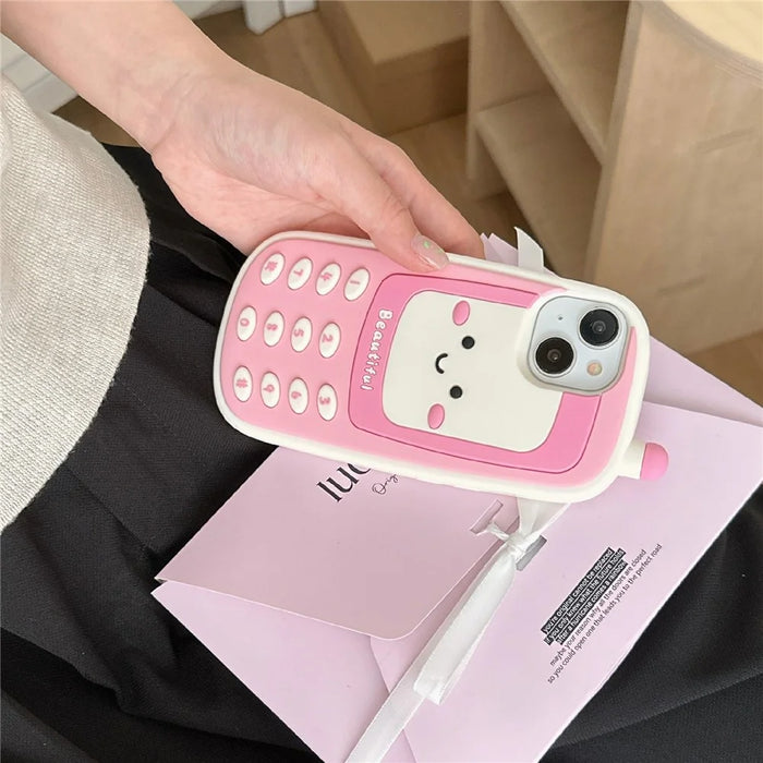 For iPhone 15 Silicone Case Cute Smile Face Phone Style Shockproof Durable Phone Cover - 6