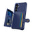 For Samsung Galaxy A36 5G Case with Card Holder PU Leather + TPU Phone Back Cover - Blue - 5