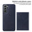 BETOPNICE For Samsung Galaxy S21 5G Magnetic Case  Leather Phone Cover Kickstand with Detachable Card Bag - Blue - 2