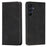 For Samsung Galaxy A26 5G Case Wallet Calf Texture Leather Phone Cover with Hidden Magnetic Closure - Black - 1