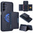 BETOPNICE For Samsung Galaxy A15 5G Magnetic Case  Leather Phone Cover Kickstand with Detachable Card Bag - Blue - 1