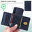 BETOPNICE For Samsung Galaxy A15 5G Magnetic Case  Leather Phone Cover Kickstand with Detachable Card Bag - Blue - 3