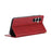 For Samsung Galaxy S24 Case Wallet Calf Texture Leather Phone Cover with Hidden Magnetic Closure - Red - 4
