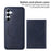 BETOPNICE For Samsung Galaxy A55 5G Magnetic Case  Leather Phone Cover Kickstand with Detachable Card Bag - Blue - 2