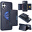BETOPNICE For Samsung Galaxy A06 4G Magnetic Case  Leather Phone Cover Kickstand with Detachable Card Bag - Blue - 1