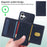 BETOPNICE For Samsung Galaxy A06 4G Magnetic Case  Leather Phone Cover Kickstand with Detachable Card Bag - Blue - 3