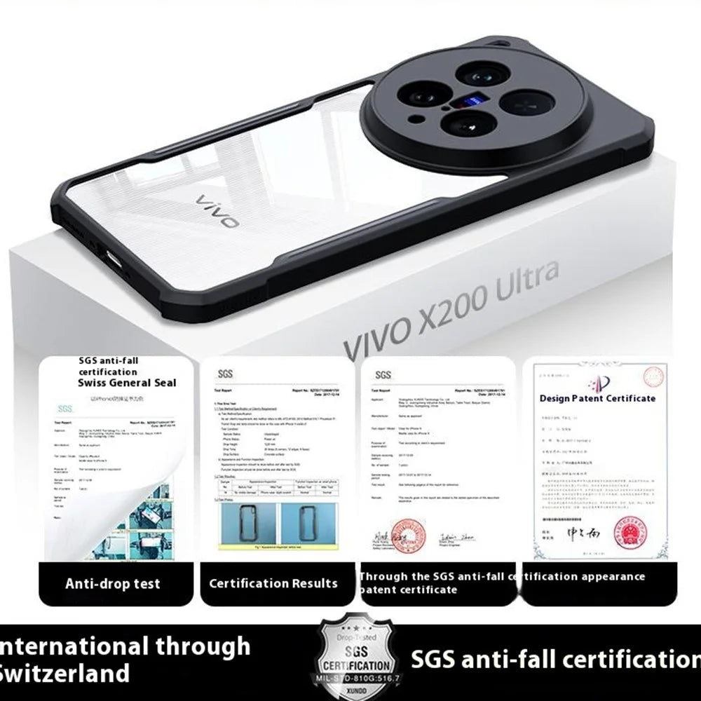 XUNDD For vivo X200 Ultra 5G Case Dropproof TPU + Acrylic Clear Back Phone Cover - 6
