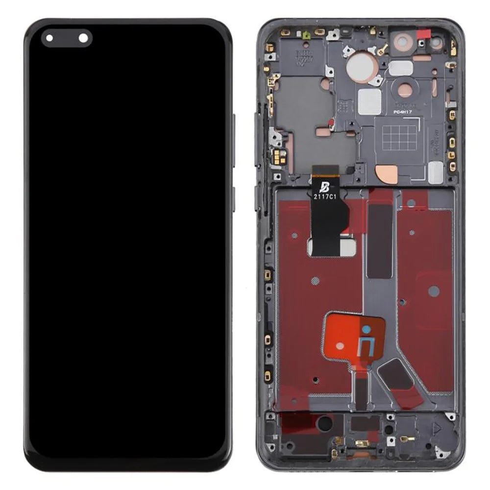 For Huawei P40 Pro Grade C LCD Screen and Digitizer Assembly + Frame Part (TFT Technology) (Without Logo) - Black - 1