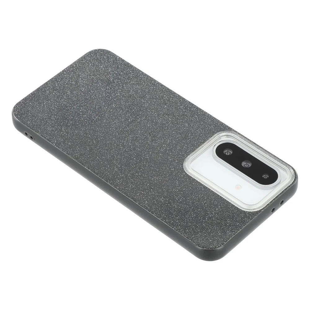For Samsung Galaxy A56 5G Case IMD Glitter TPU Phone Cover Large Camera Cutout - Black - 5