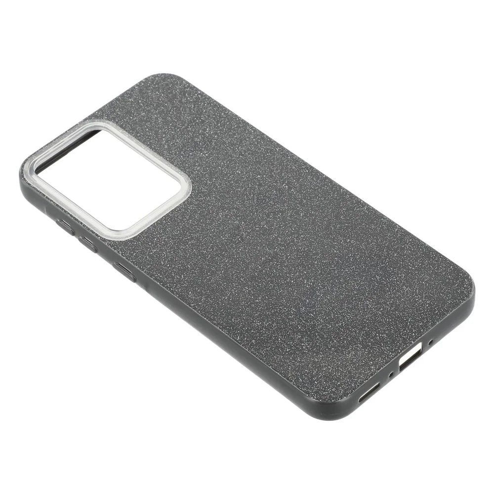 For Samsung Galaxy A56 5G Case IMD Glitter TPU Phone Cover Large Camera Cutout - Black - 6