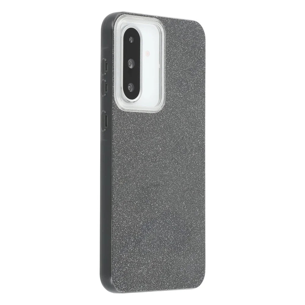For Samsung Galaxy A26 5G Case IMD Glitter TPU Phone Cover Large Camera Cutout - Black - 1