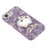 For iPhone 17e / 16e Case with Mirror IMD PC + TPU Phone Cover with Glass Lens Film - Feather Pattern / Purple - 6