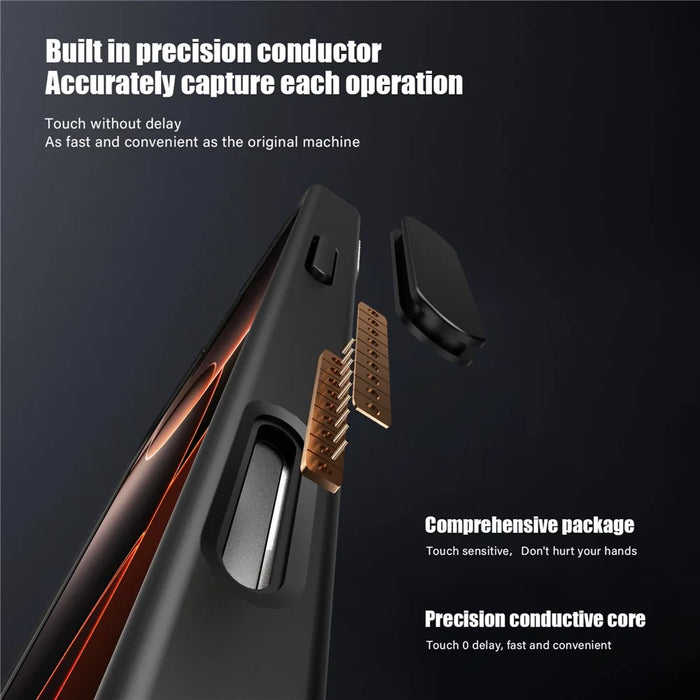 IPAKY For iPhone 16 Pro Max Magnetic Case Shockproof TPU + PC Matte Phone Back Cover - Black - 3