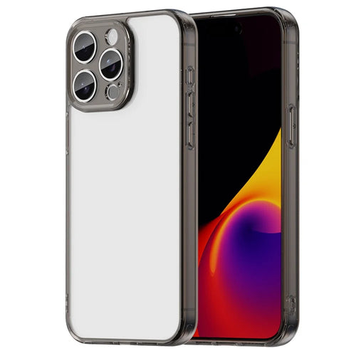 For iPhone 15 Pro Case TPU + Acrylic Phone Back Cover Anti Yellowing - Black - 1