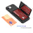 For iPhone 17e / 16e Case with Card Holder / Mirror / Kickstand TPU + PC Phone Back Cover - Black - 3