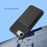 For iPhone 17e / 16e Case with Card Holder / Mirror / Kickstand TPU + PC Phone Back Cover - Black - 5