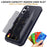 For iPhone 16 Plus Case with Card Holder / Mirror / Kickstand TPU + PC Phone Back Cover - Black - 4