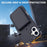 For iPhone 16 Plus Case with Card Holder / Mirror / Kickstand TPU + PC Phone Back Cover - Black - 5
