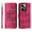 For Realme 14 5G Case Flower Pattern PU Leather Wallet Phone Cover with Strap - Wine Red - 1