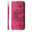 For Realme 14 5G Case Flower Pattern PU Leather Wallet Phone Cover with Strap - Wine Red - 7