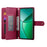 DF-011 For Realme 14 5G Case Zipper Pocket Wallet Leather Phone Cover with Straps - Red - 2