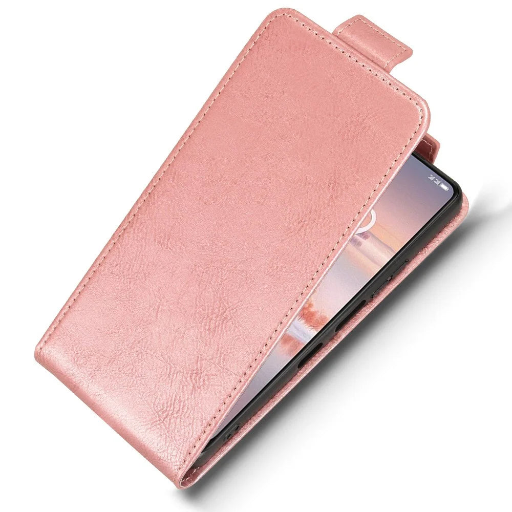 For TCL 60 NxtPaper 4G Stand Case Magnetic Clasp Vertical Flip Leather Phone Cover with Card Holder - Rose Gold - 4