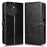 For Doogee Note 59 Pro  /  Note 59 Wallet Case Dot Pattern Imprint PU Leather Phone Cover - Black - 1