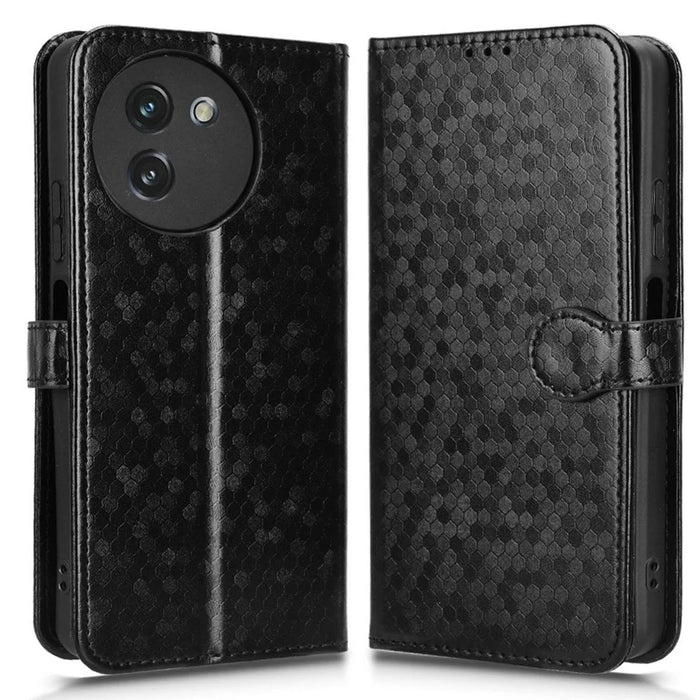 For Doogee Note 59 Pro  /  Note 59 Wallet Case Dot Pattern Imprint PU Leather Phone Cover - Black - 1