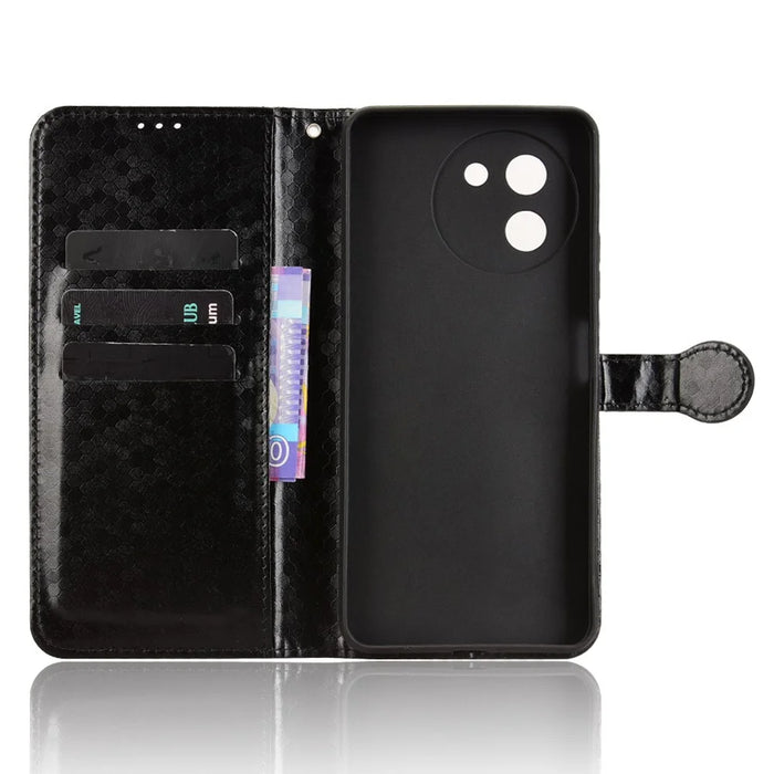 For Doogee Note 59 Pro  /  Note 59 Wallet Case Dot Pattern Imprint PU Leather Phone Cover - Black - 4