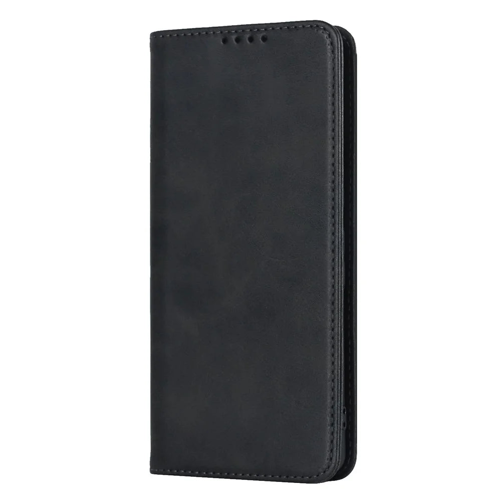 Calf Texture PU Leather Case for Google Pixel 7 Pro 5G, Magnetic Auto Closing Phone Stand Wallet Cover - Black - 7