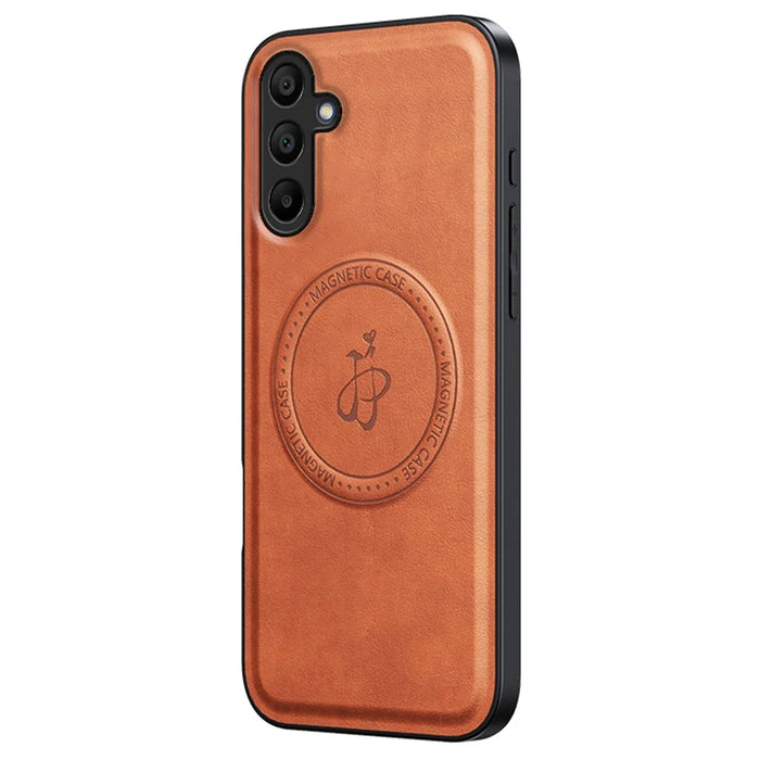 For Samsung Galaxy S25 / S24 Magnetic Case PU + TPU + PC Phone Back Cover Drop Resistant - Brown - 1