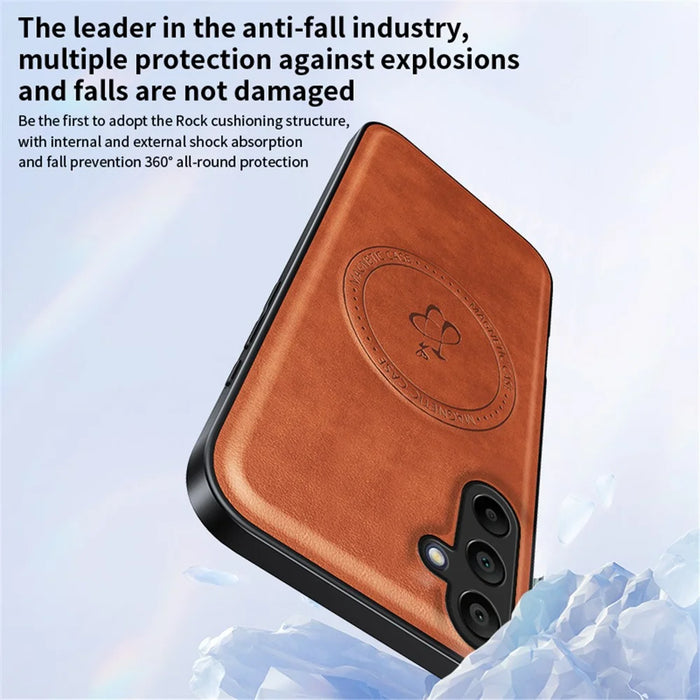 For Samsung Galaxy S25+ / S24+ Magnetic Case PU + TPU + PC Phone Back Cover Drop Resistant - Brown - 3