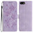 Wallet Case for iPhone SE (2022) / (2020) / 8 / 7 / 6 / 6s Rose Pattern Imprinted Leather Flip Stand Phone Cover - Light Purple - 1