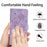 Wallet Case for iPhone SE (2022) / (2020) / 8 / 7 / 6 / 6s Rose Pattern Imprinted Leather Flip Stand Phone Cover - Light Purple - 4