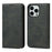 For iPhone 14 Pro Calf Texture PU Leather Wallet Case Magnetic Auto-absorbed Shockproof Flip Stand Cover - Black - 1