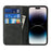 For iPhone 14 Pro Calf Texture PU Leather Wallet Case Magnetic Auto-absorbed Shockproof Flip Stand Cover - Black - 2