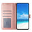 For iPhone 14 Wallet Case Rose Pattern Imprinted Leather Flip Stand Phone Cover - Rose Gold - 3