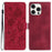 For iPhone 14 Pro Max Wallet Case Rose Pattern Imprinted Leather Flip Stand Phone Cover - Red - 1