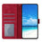 For iPhone 14 Pro Max Wallet Case Rose Pattern Imprinted Leather Flip Stand Phone Cover - Red - 3
